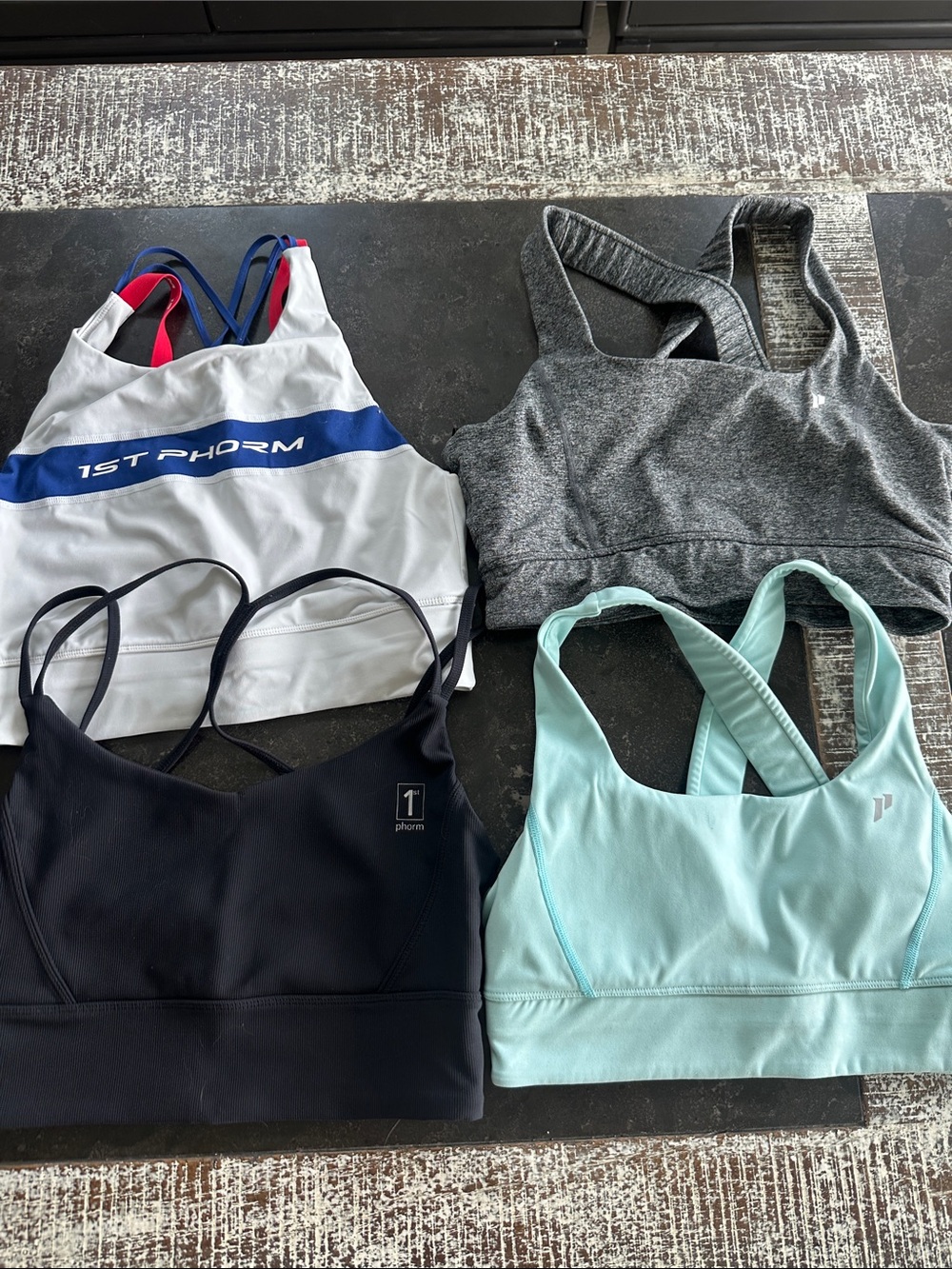 LOT OF 4- 1st PHORM SPORTS BRAS ALL SZ L